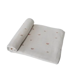 Muslin Swaddle Blanket Organic Cotton (Rainbows)
