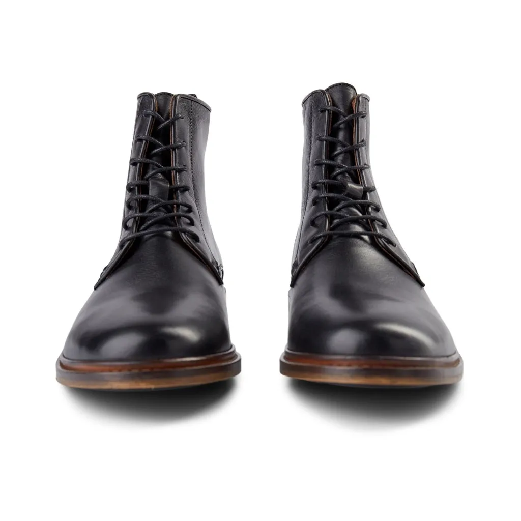 Optimized Title: Mens Black Leather Stivaletti - Stylish and Durable Boots
