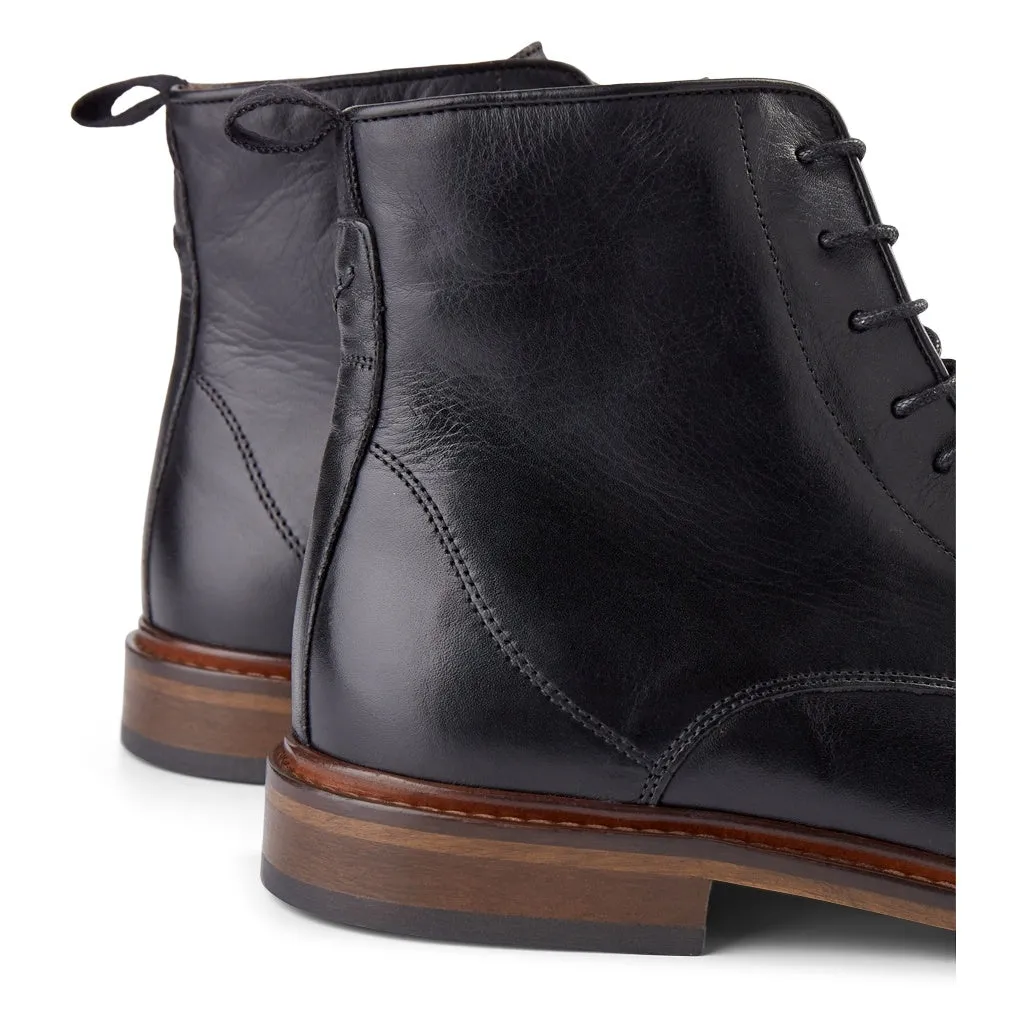 Optimized Title: Mens Black Leather Stivaletti - Stylish and Durable Boots