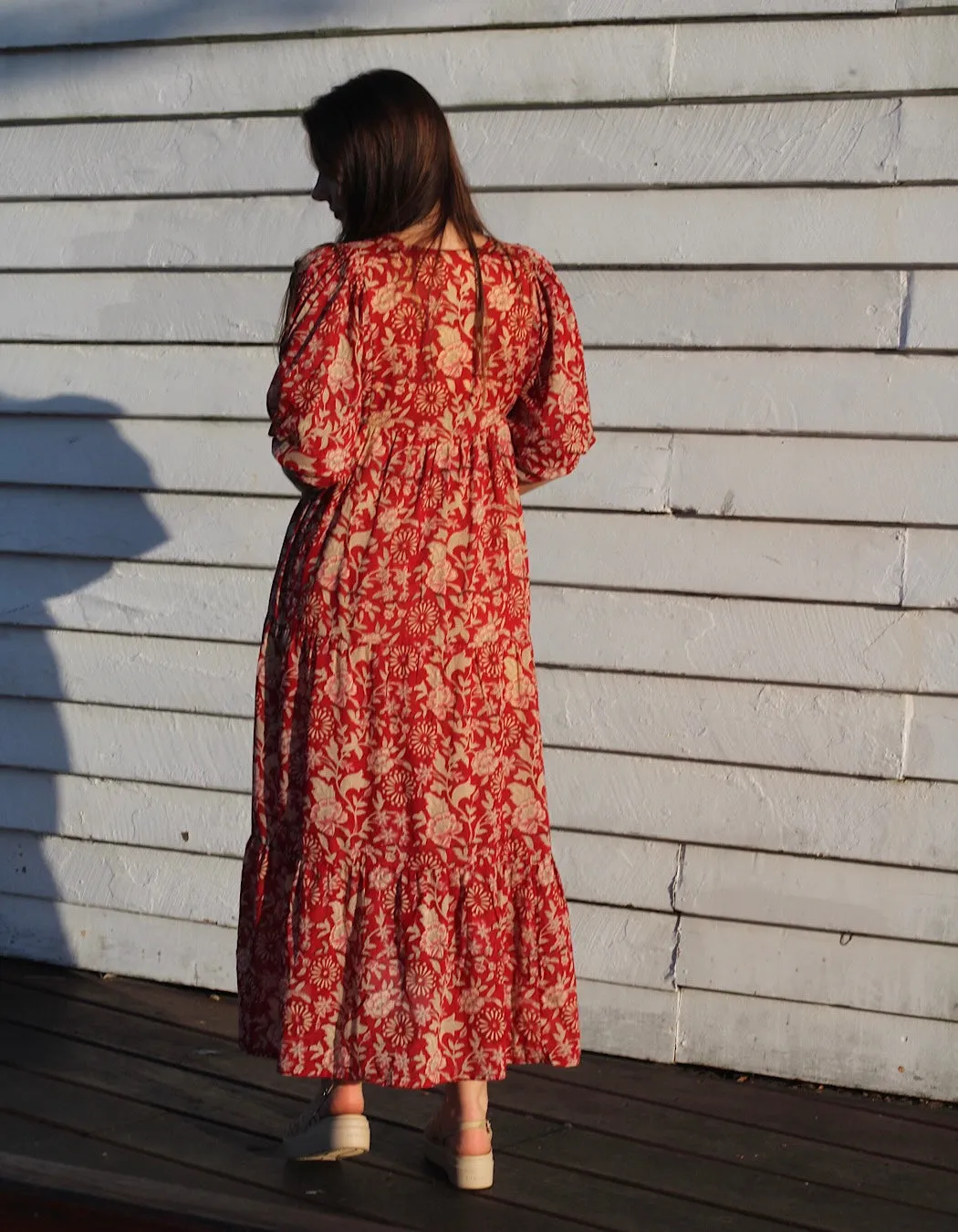 Neera Midi in Rouge Indian Rose-Lined