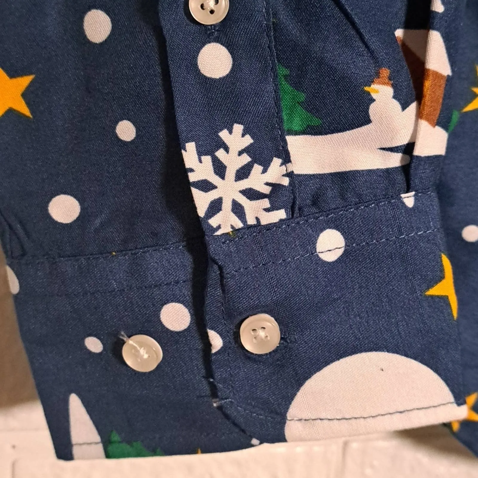 New Suitmeister Men's Christmas Snow Scene Shirt Blue