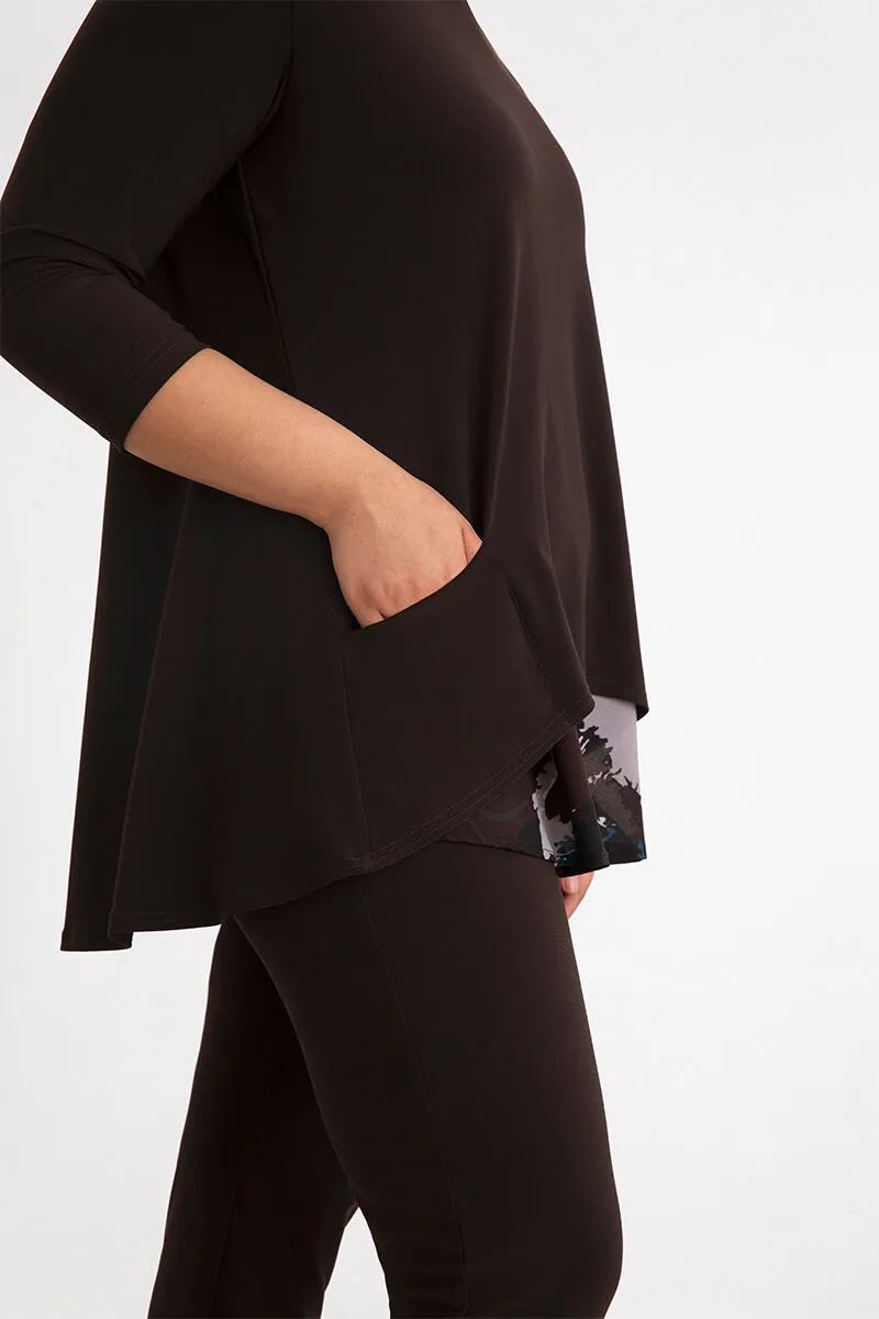 Nu Whisper Split Back Top | Coffee/Mineral