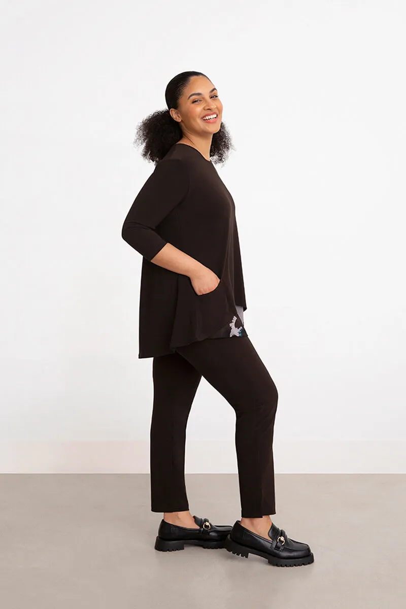Nu Whisper Split Back Top | Coffee/Mineral