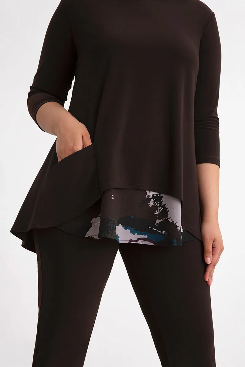 Nu Whisper Split Back Top | Coffee/Mineral