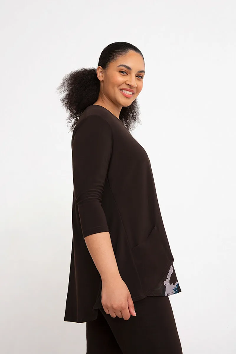 Nu Whisper Split Back Top | Coffee/Mineral