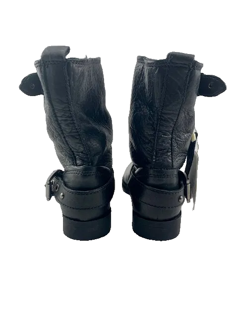 NWT ZARA LEATHER MOTO BOOTS (SZ 9)