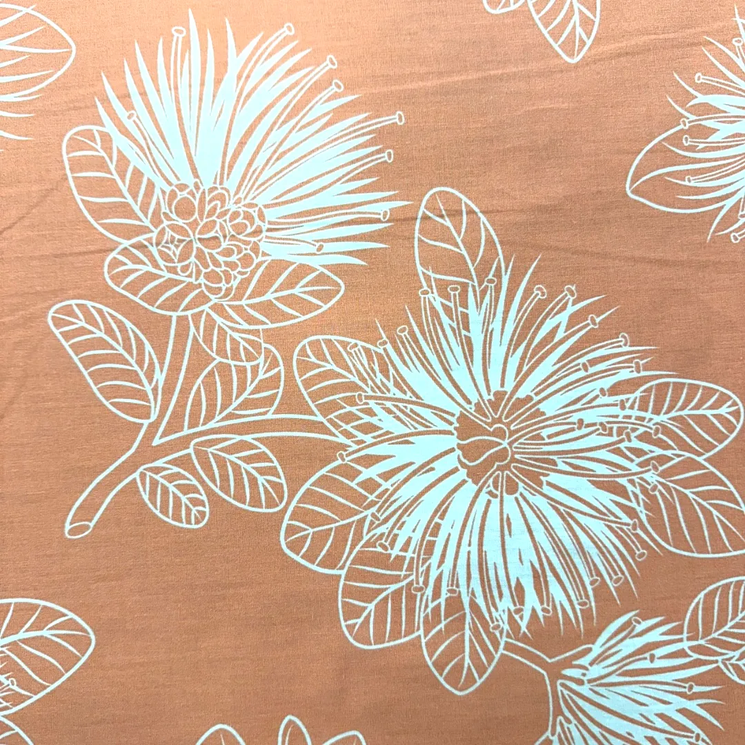 Ohia Flower Print Hawaiian Fabric - Pink