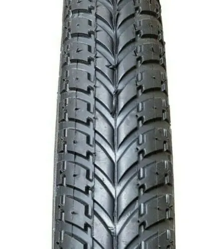 Pair Of 24 X 1.75" Black Semi Slick Bike Tyre, 47-507, 5mm Thick Puncture Proof