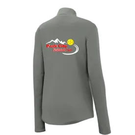 Park City Pickleball Club Red Words (Customizable) | Women's 1/4 Zip Pullover Athletic Shirt | 100% Polyester