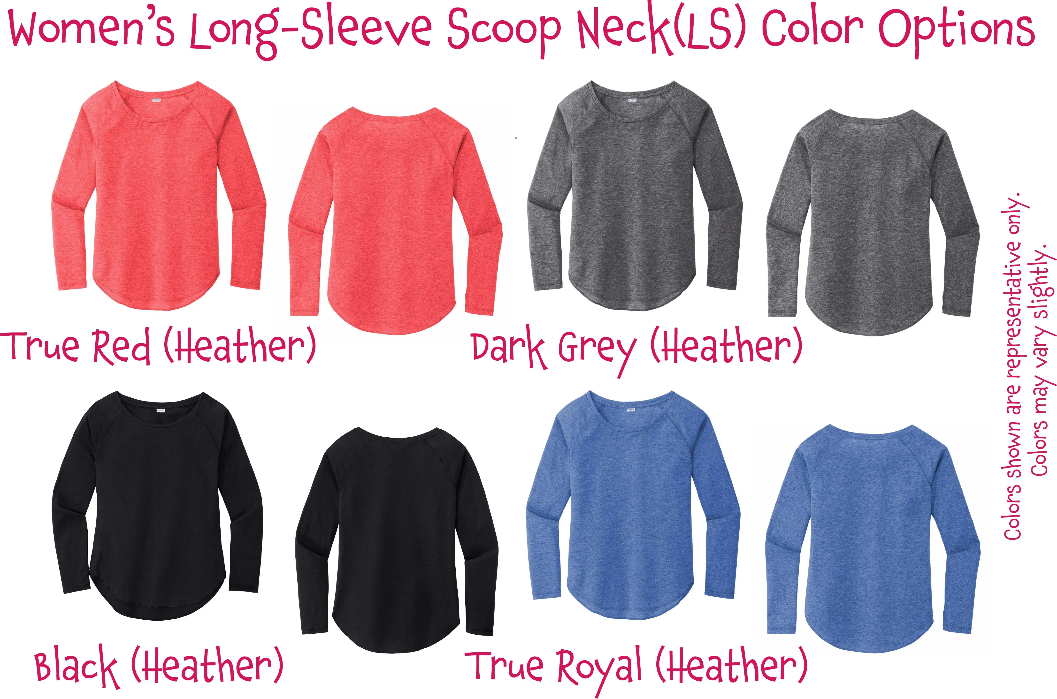 Park City Pickleball Club (Red Words) Customizable | Women's Long Sleeve Scoop Neck Pickleball Shirts | 75/13/12 Poly/Cotton/Rayon