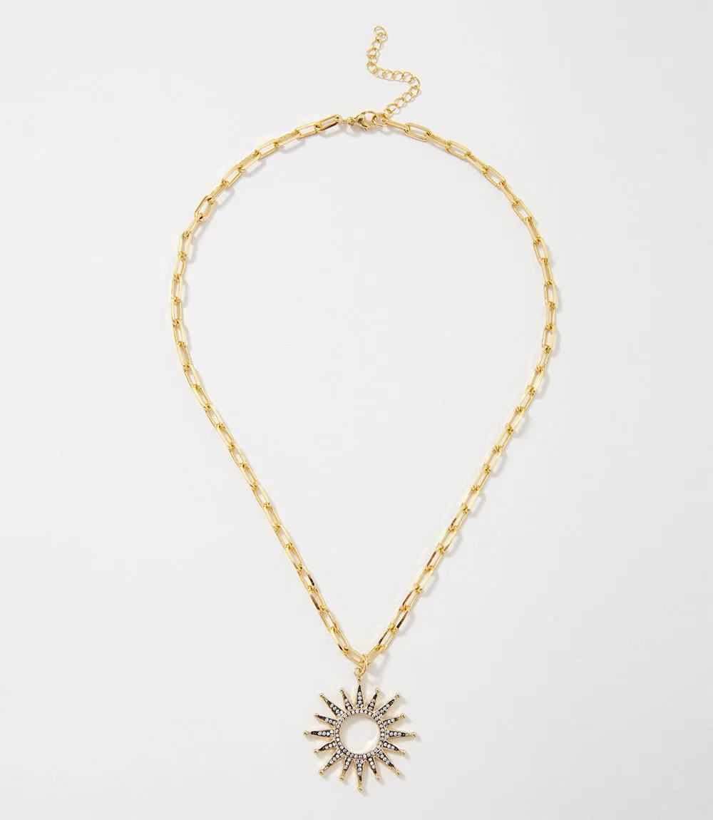 Pavé Sunburst Necklace