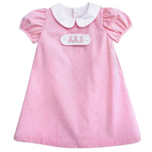 Pink Classic Checks Tab Dress