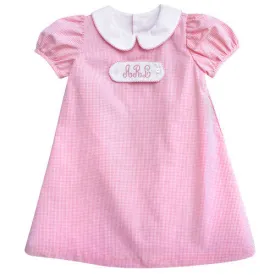 Pink Classic Checks Tab Dress
