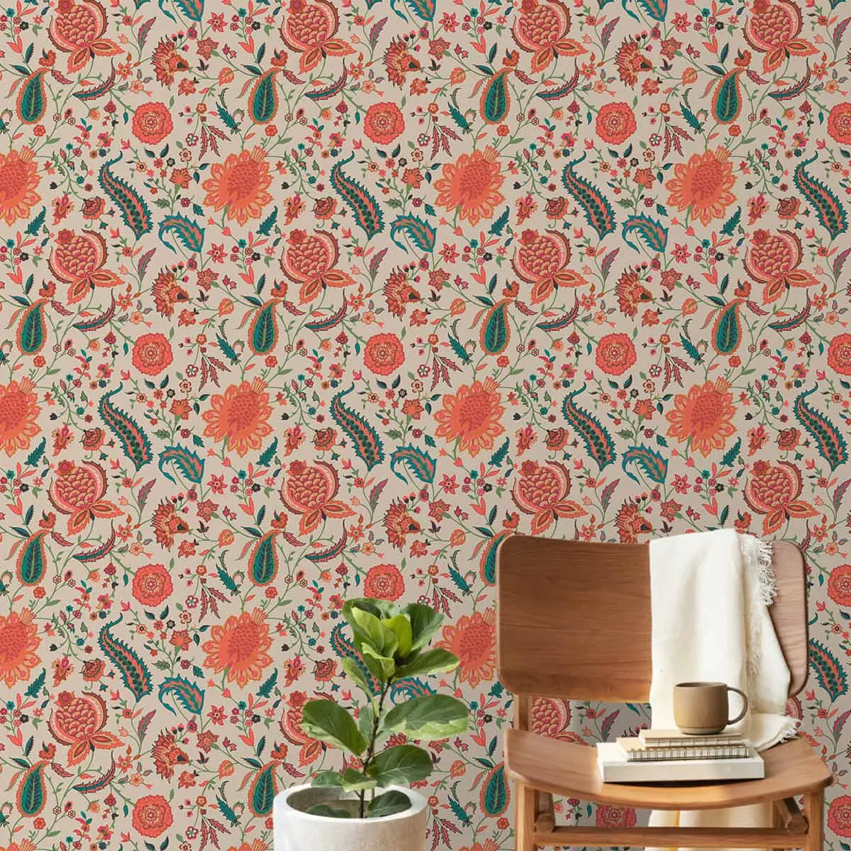 Premium Indian Colorful Room Wallpaper