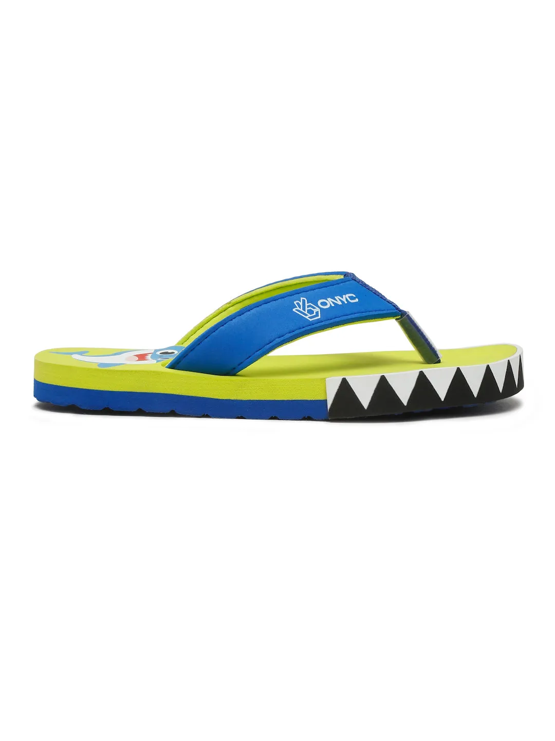 Premium Shark V-Shape Flip-flops With Foxing for Boys and Girls (Lime Green)