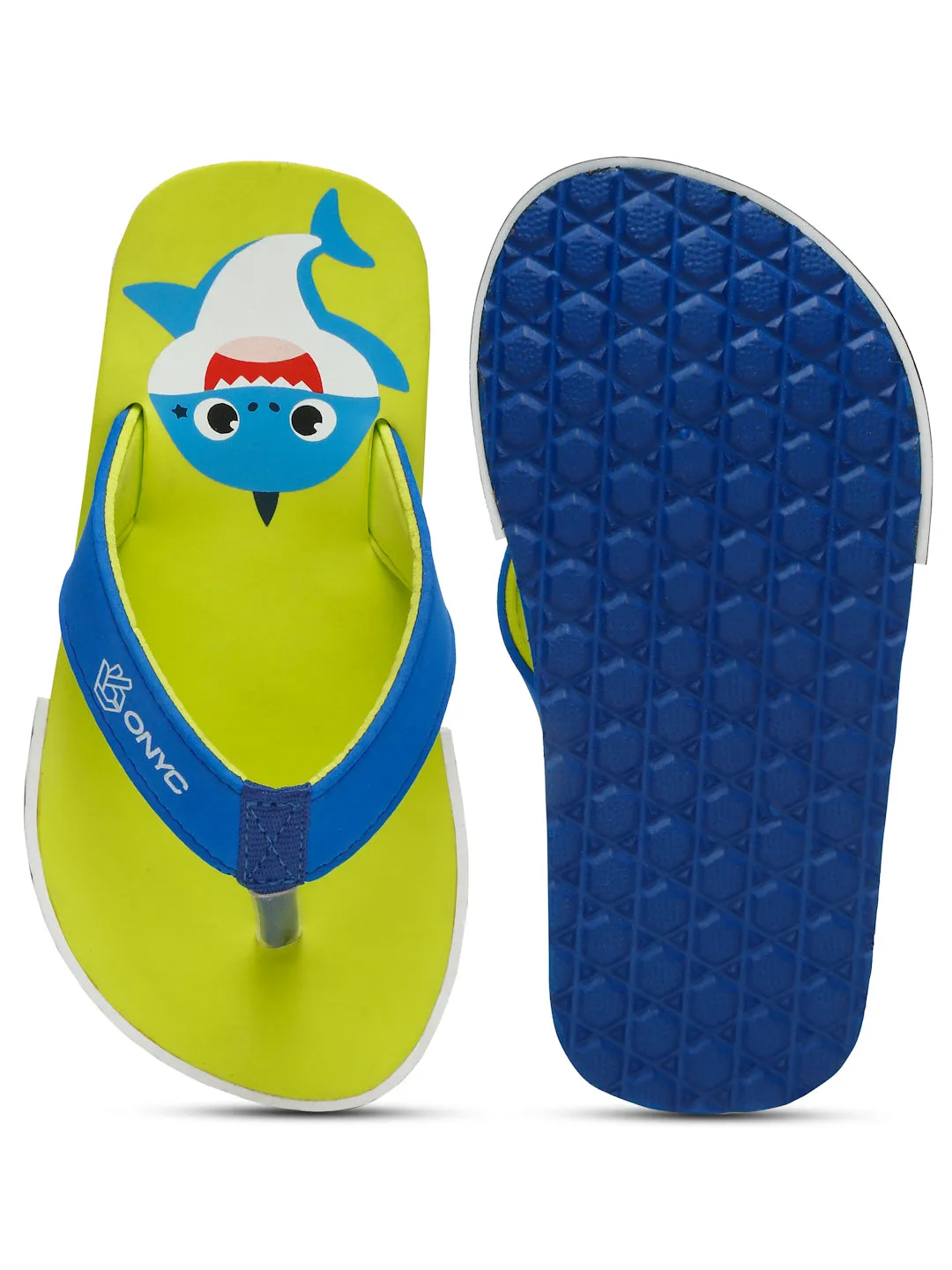 Premium Shark V-Shape Flip-flops With Foxing for Boys and Girls (Lime Green)