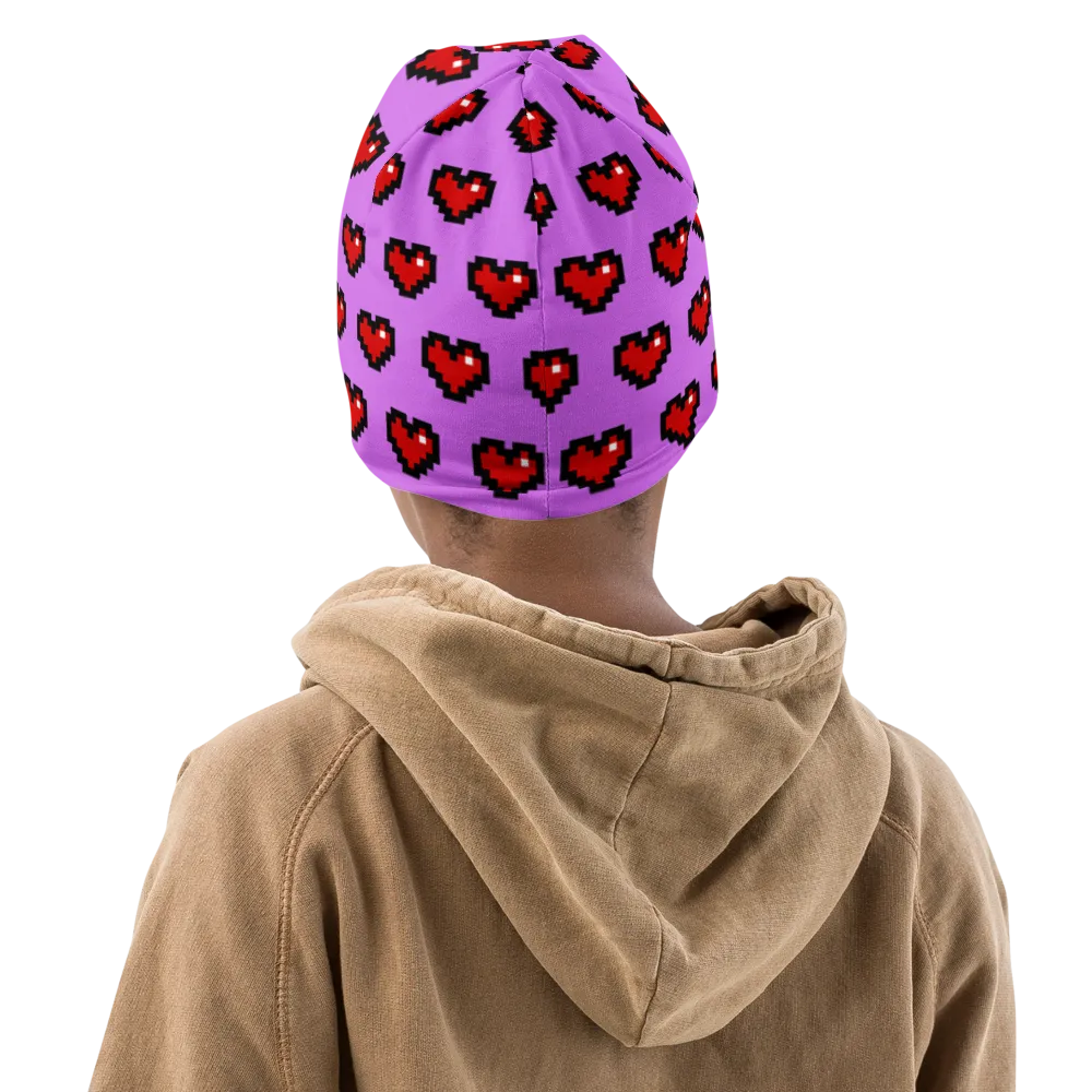 Purple Squad Hearts Kids Beanie