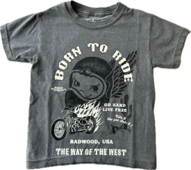 "BORN TO RIDE" Kids Tee in CONCRETE