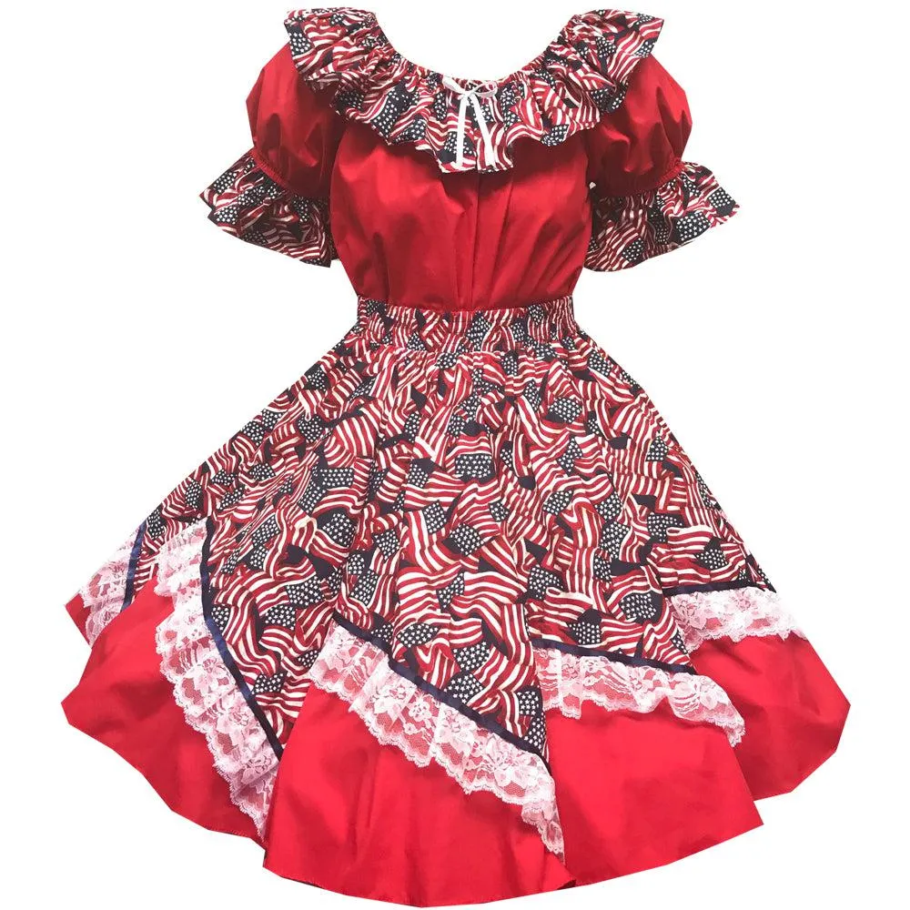 Red, White & Blue Square Dance Outfit