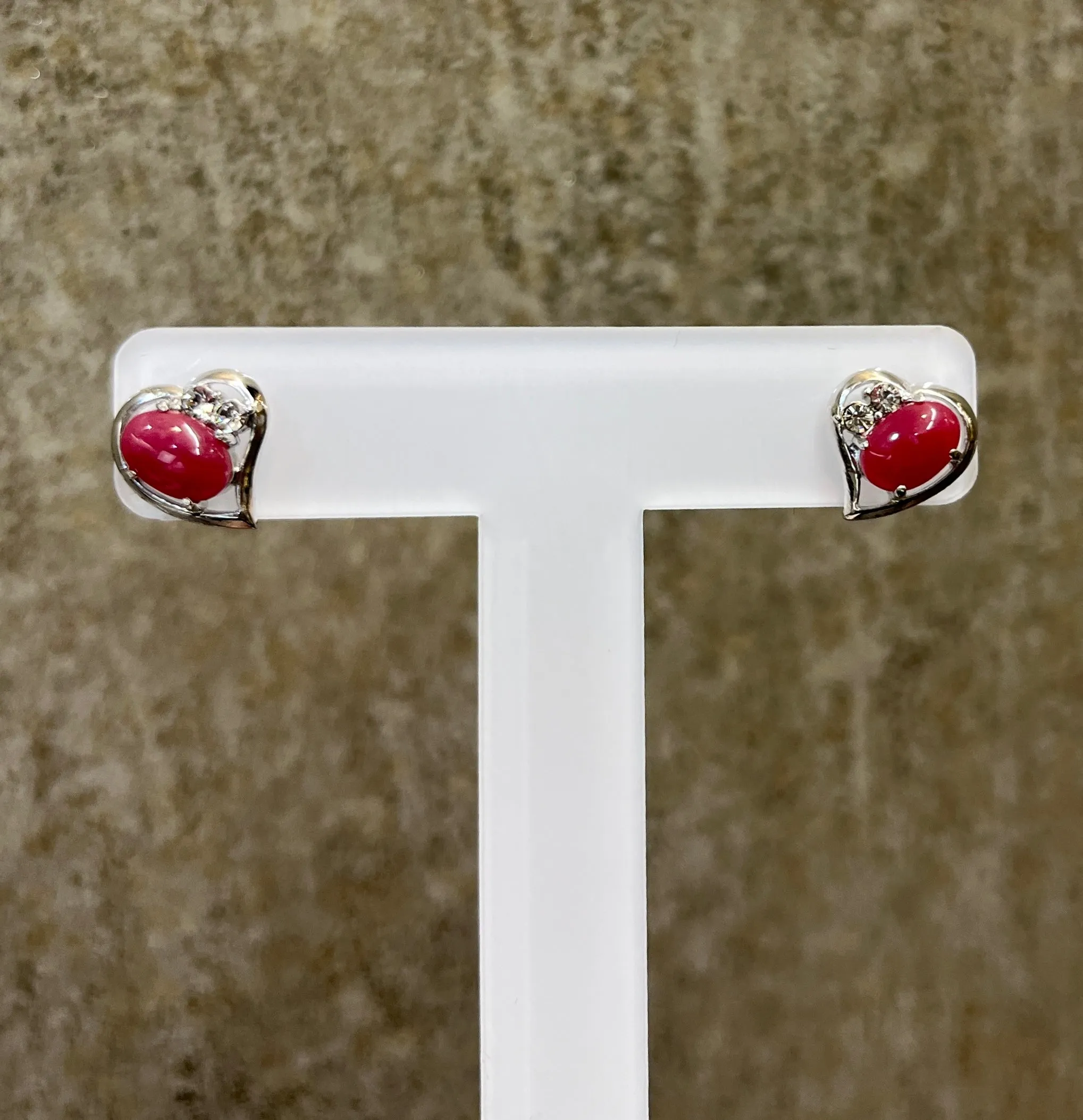 Rhodonite Earrings in Sterling Silver