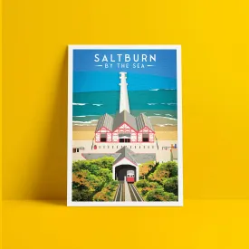 Saltburn By The Sea Print - England Travel Poster
