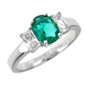 Silver and Emerald Ring