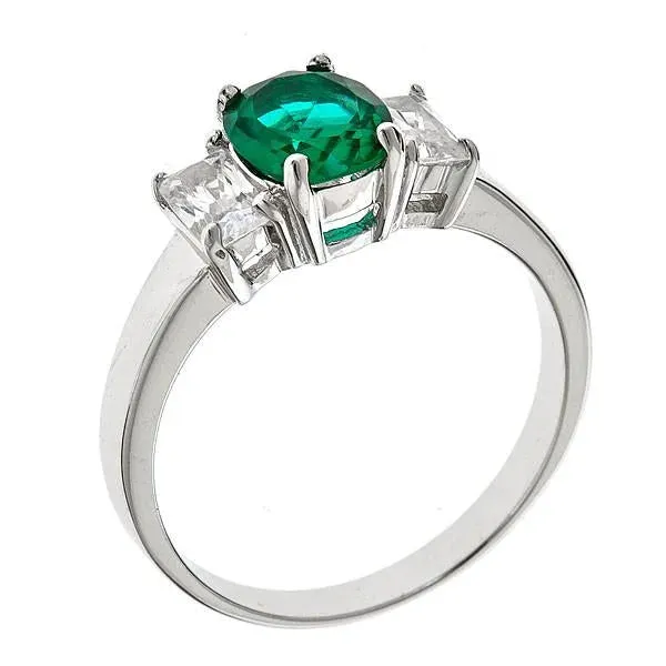 Silver and Emerald Ring