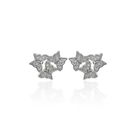 Silver "The Sparkling Butterflies" Girls Earrings