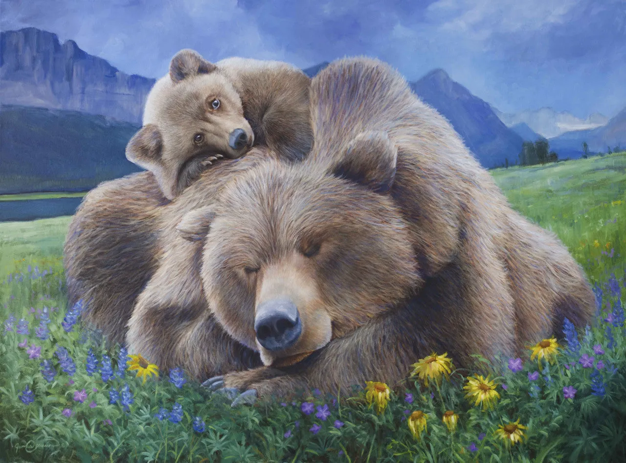 Snoozin' & Blasé - Grizzly Bears - 36x48 Oil on canvas