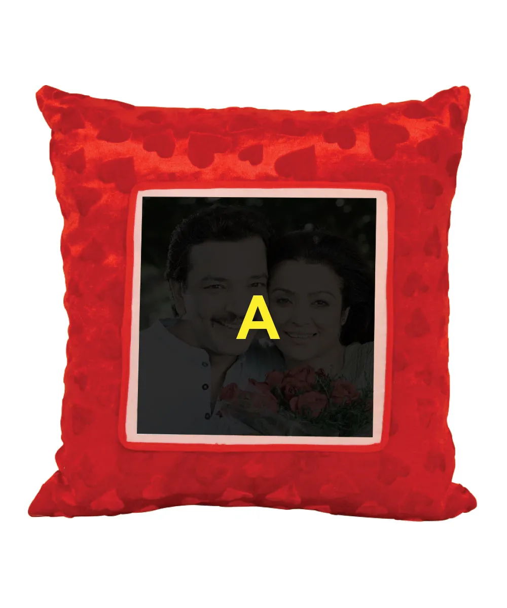 Square Red Fur Pillow