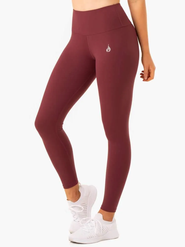 STAPLES SCRUNCH BUM LEGGINGS BURGUNDY