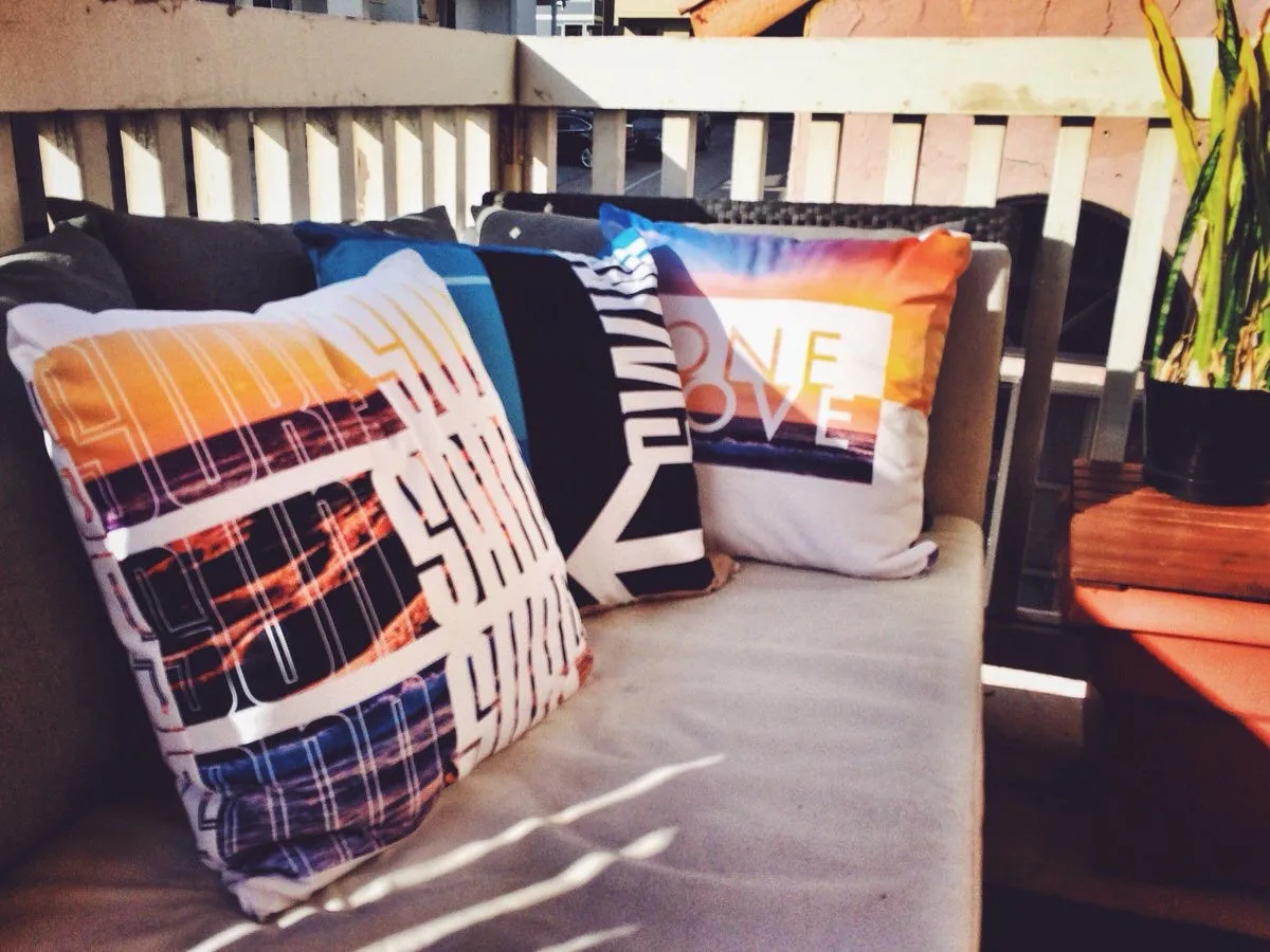 Sun Sand Surf Indoor or Outdoor Pillow