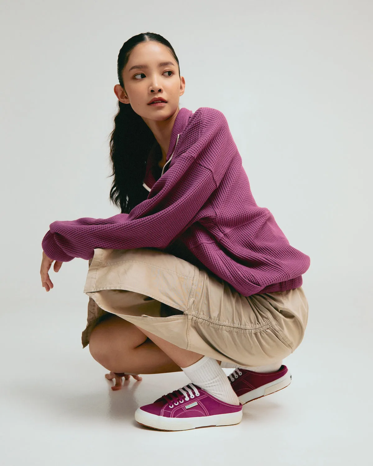 Superga X Motherchuckers 2402 Suede Mule Fuchsia Orchid