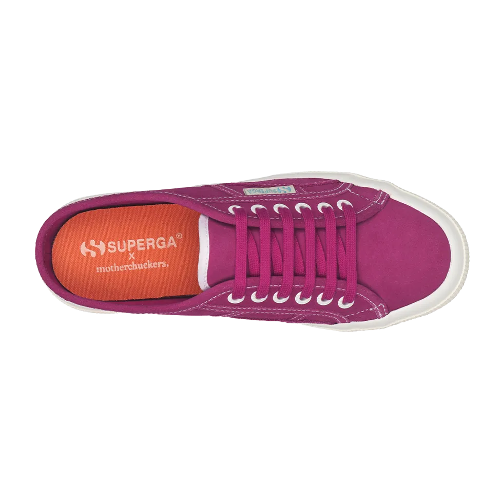 Superga X Motherchuckers 2402 Suede Mule Fuchsia Orchid