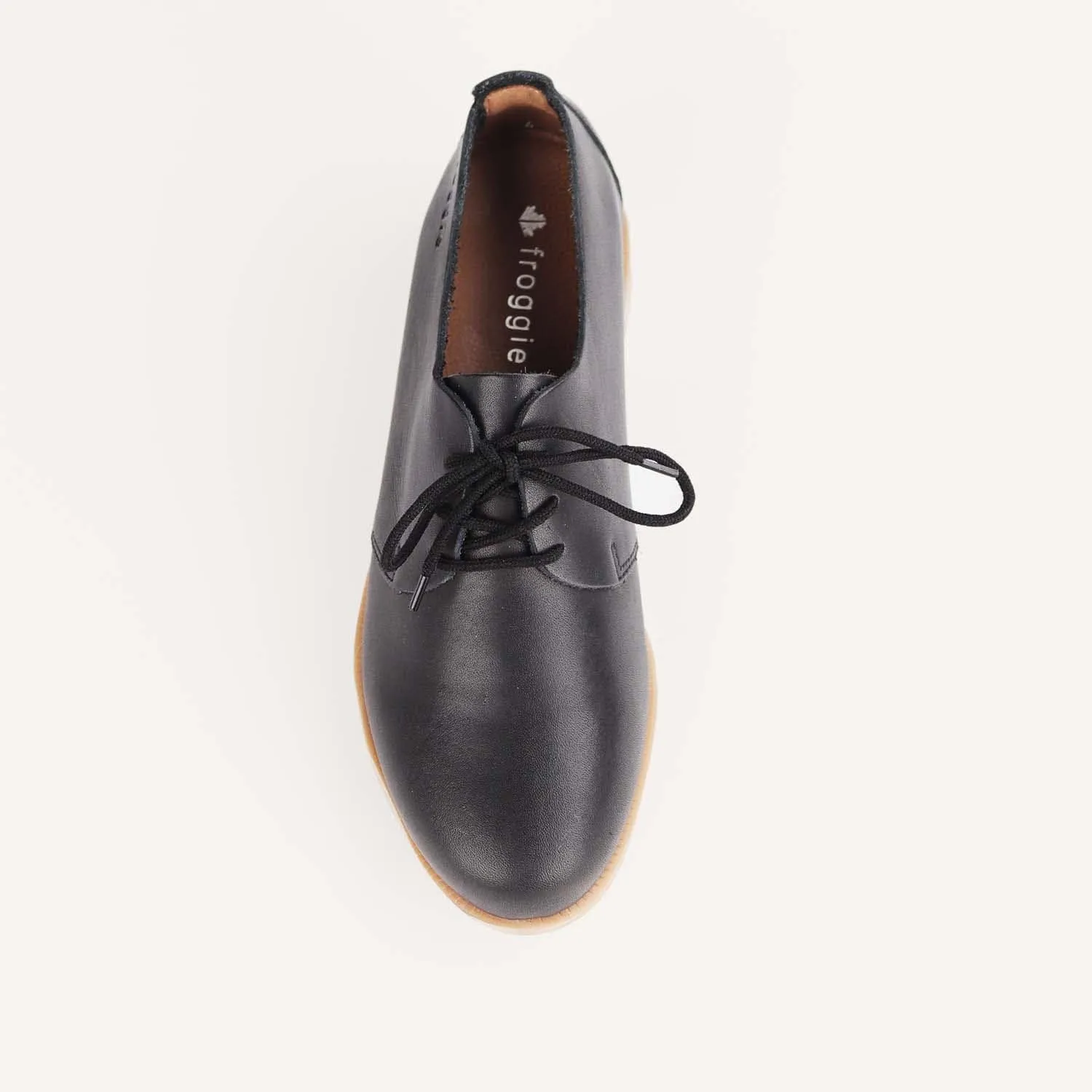 Unlined Lace-up Shoe in Black - 12720