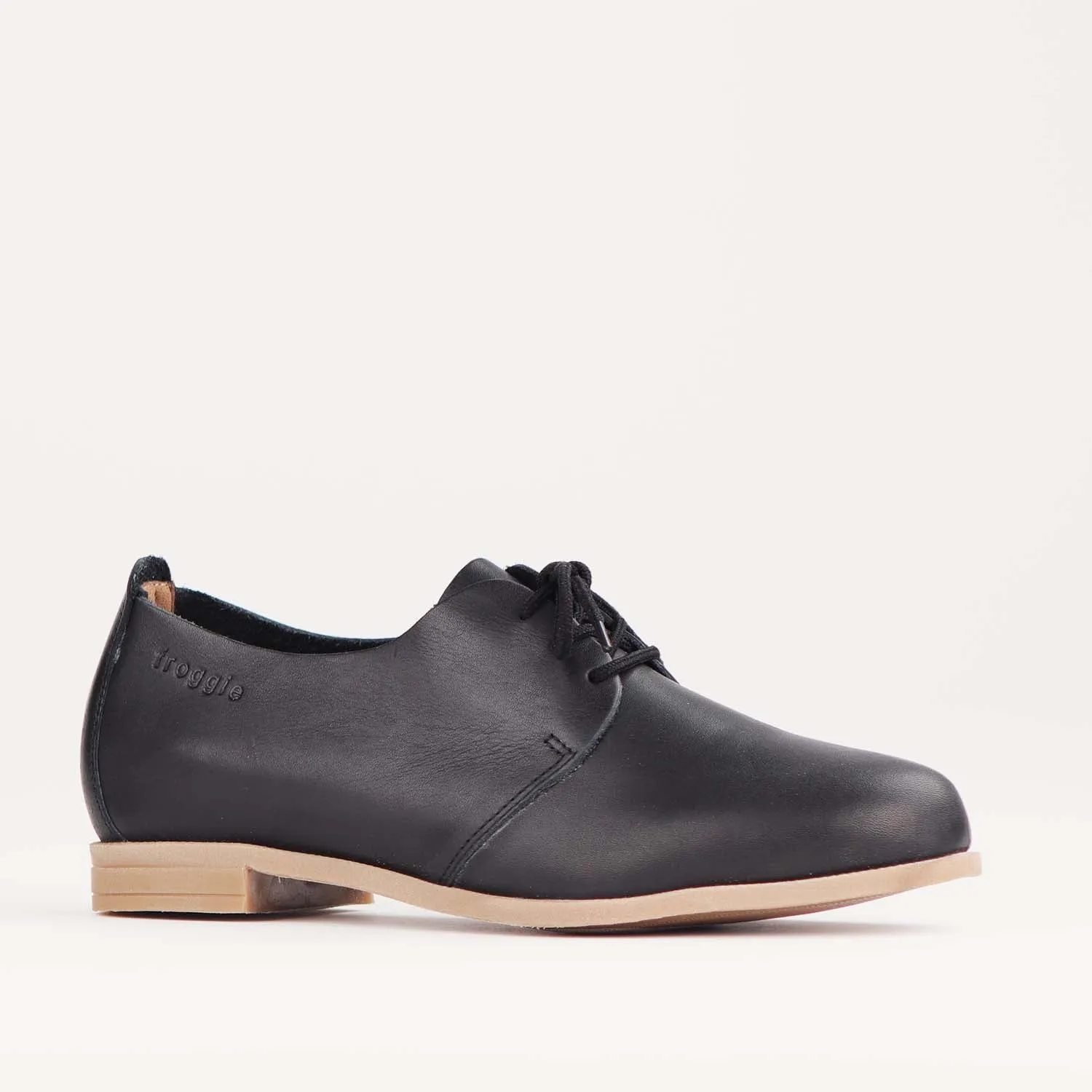 Unlined Lace-up Shoe in Black - 12720