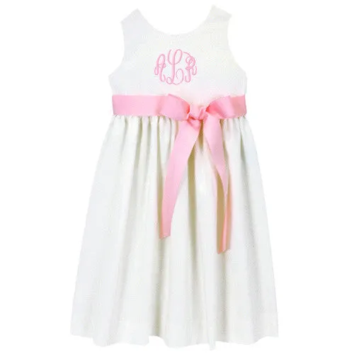 White Linen Picnic Dress