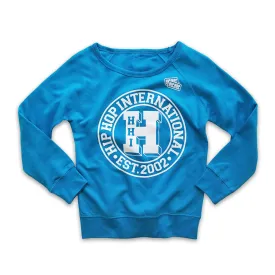 WOMENS FLEECE PULLOVER CREW - NEW VARSITY CIRCLE-BLUE