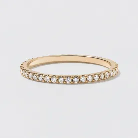 Yellow Gold Diamond Eternity Wedding Band - Polished 1.5mm